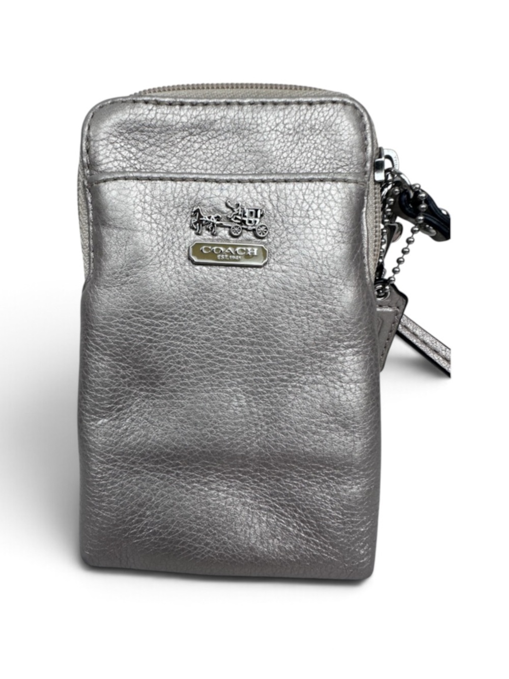 Coach Metallic Leather Pouch Wristlet